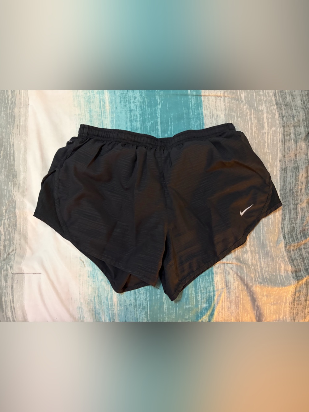 Nike Women's Black Athletic Running Shorts with White Swoosh
